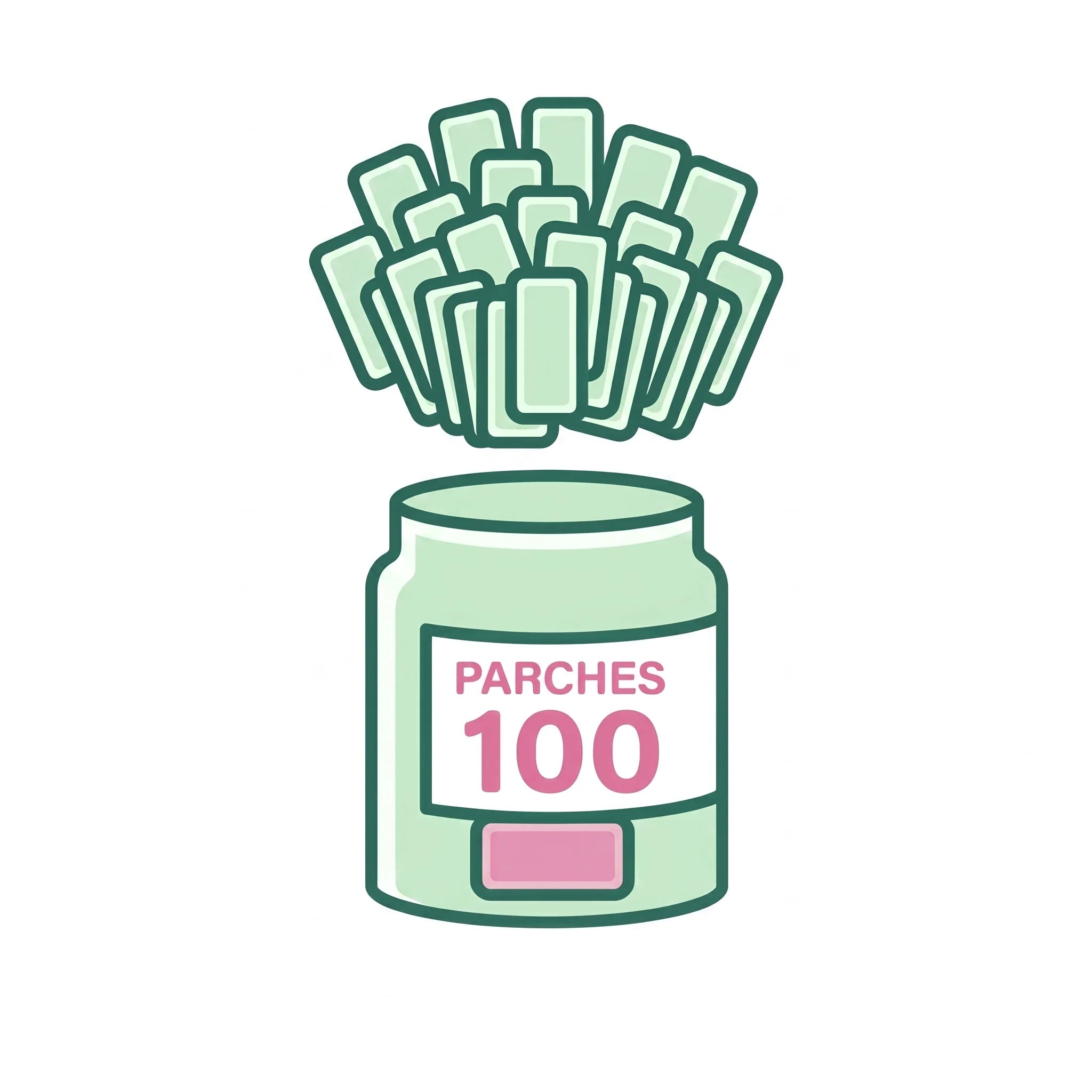 100 parches por frasco